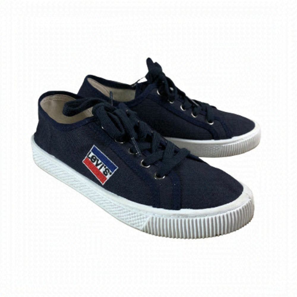 Levi’s Navy Blue Canvas Lace Up Sneakers Shoes 5